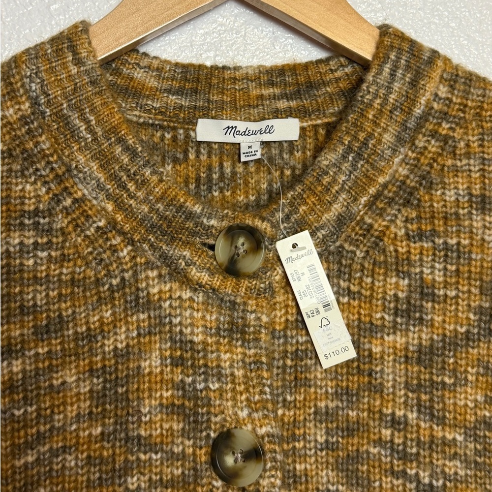 Madewell Winstead Space Dye Relaxed Button-Up Cardigan Butterscotch Medium NWT - Picture 3 of 6